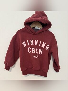 Zara Maroon Kids Pullover Hoodie 2T